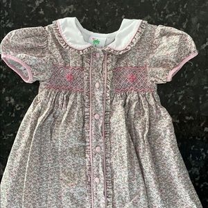 Shrimp & Grits kids smocked pink dress size 7
